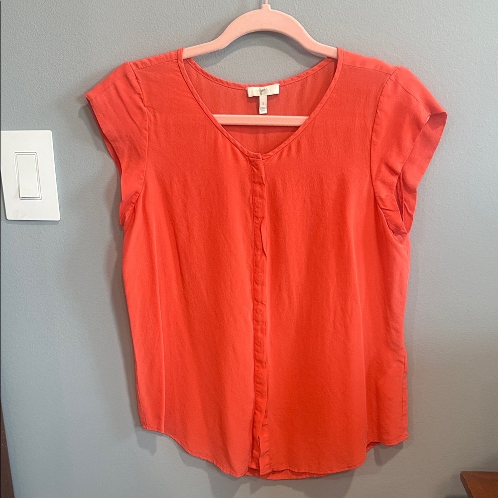 Joie Bright Coral Blouse - Picture 1 of 4